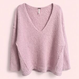 Free People Lavender Off-the-Shoulder Sweater